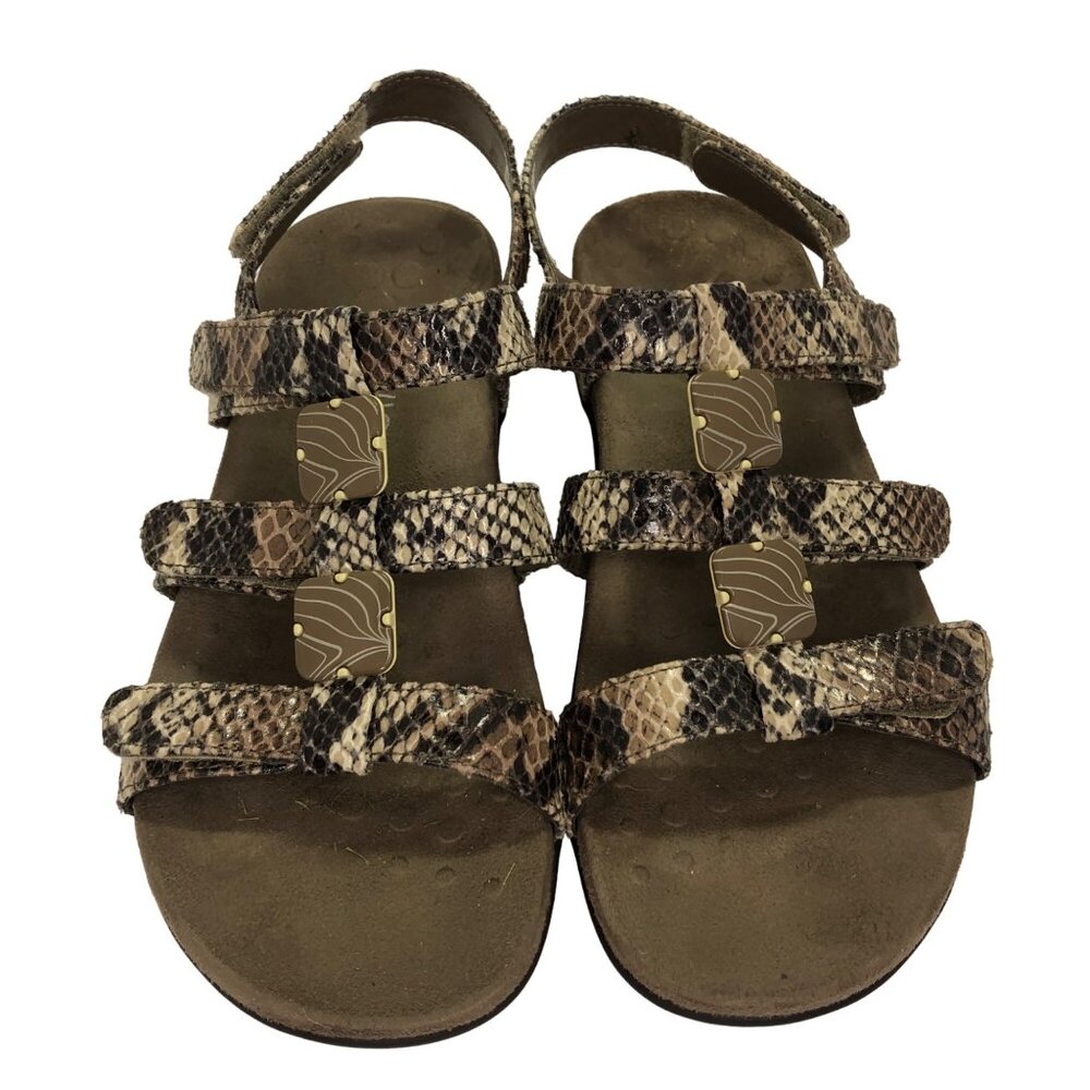 Vionic Amber Snake Skin Slingback adjustable Sandals Size 7